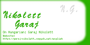 nikolett garaj business card
